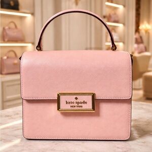 $379 NWT Kate Spade Blush Pink Saffiano Leather Satchel Crossbody